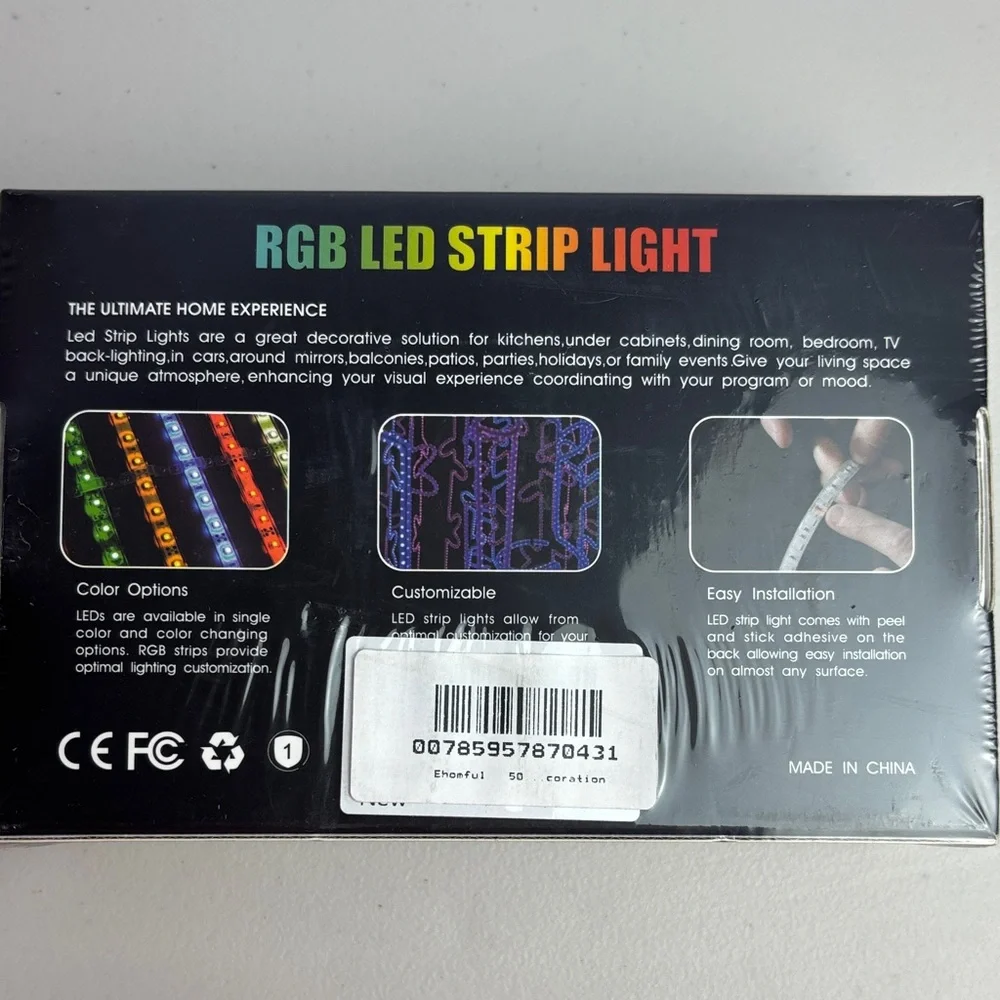 RGB LED STRIP LIGHT flexible ribbon structure. Cool options customizable